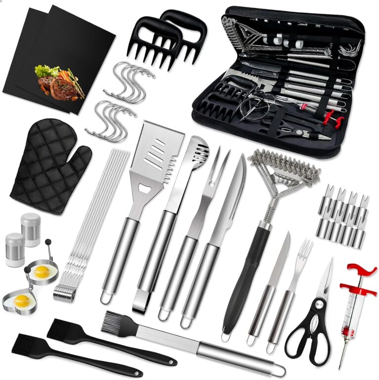 46pcs BBQ Grill Accessories Kit, Heavy Duty Stainless Steel Grill Tools Set, All-in-One Grilling Utensils for Outdoor Cooking for Men, Dad & Grillers