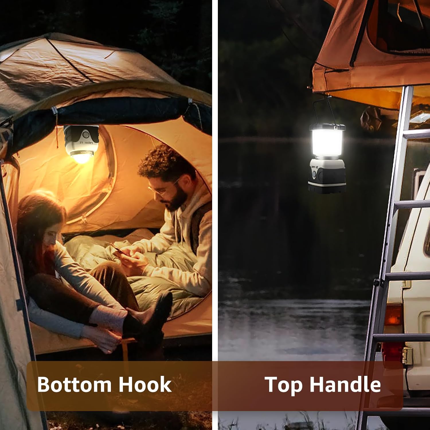 Lepro Outdoor LED Camping Lantern, 1000LM, D Batteries Powered (not included), Dimmable Camping Lights, Waterproof, Portable Tent Light Camping Lamp for Hiking, Fishing,White - الصورة 7