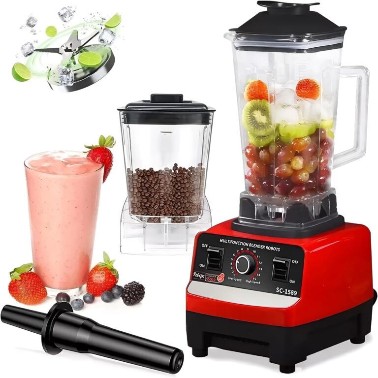 Electric Blender with Grain Grinder Multifunctional 2L Adjustable Capacity Stainless Steel Blades Copper Motor Ergonomic Handle Professional High Speed Blender 5500 Cycles 15 Speeds