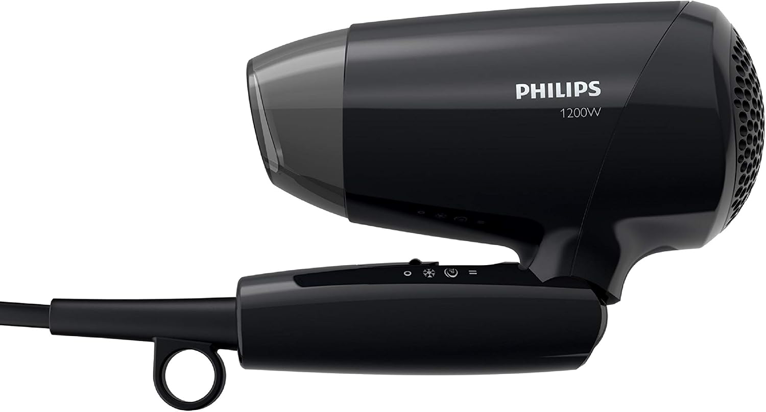 Philips Essential Care. Thermoprotect. Foldable. 1200W. Dc Motor. 3 Heat/Speed Settings + Cool Shot. No Ions. Easy Storage Hook. Concentrator. 1.5M. 3 Pin, Bhc010/13 - الصورة 3