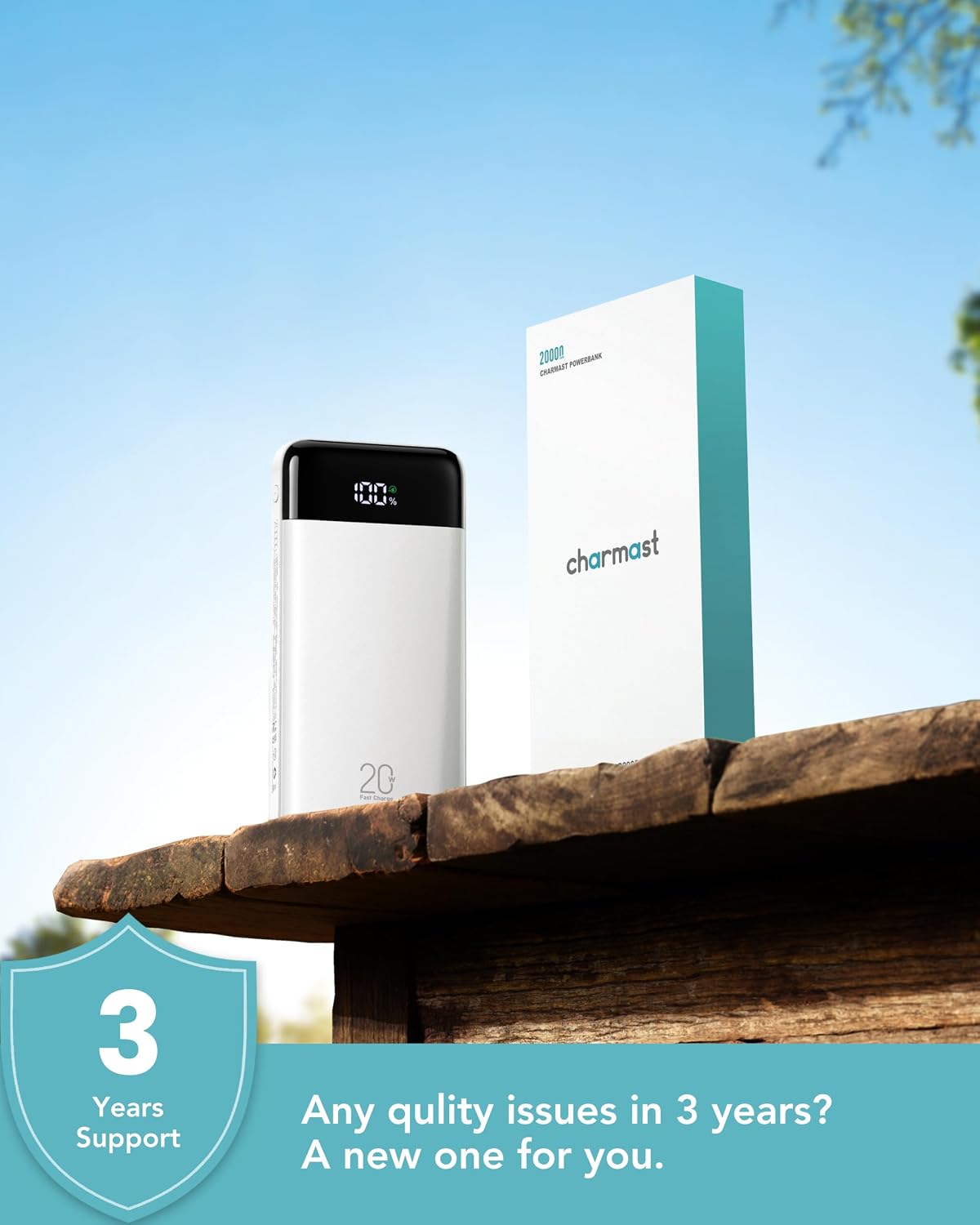 charmast Fast Charging Power Bank 20000mAh With Built-in 4 Cables 6-Outputs - الصورة 9