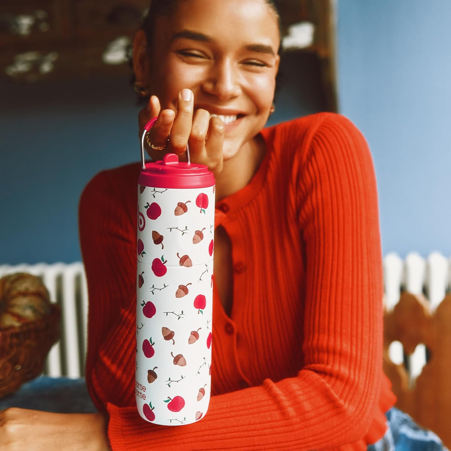 Bottle Bottle 24 fl oz Insulated Water Bottle with Straw Lid and Handle for Sports Travel Gym Double Walled Stainless Steel Water Bottle Vacuum - الصورة 2