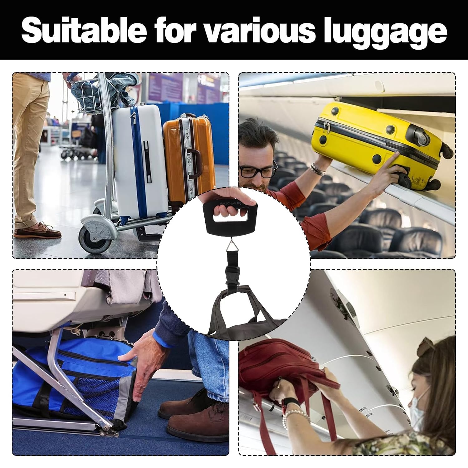 Digital Hanging Luggage Scale, Portable Handheld Baggage Weight Scale with Hook Compact and Durable, Precise Travel Scales for Suitcases Hand Luggage and Travel - الصورة 7