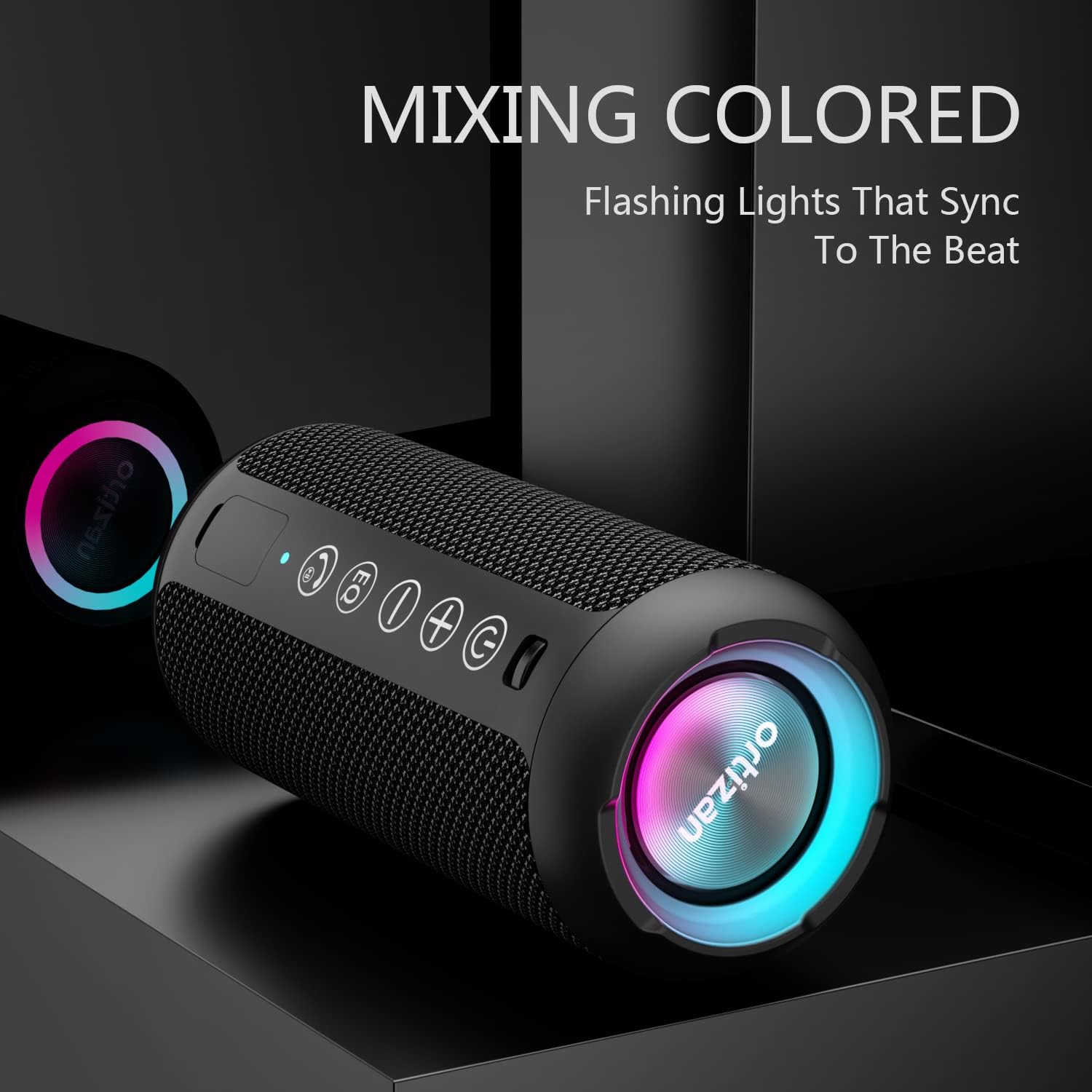 Ortizan Portable Bluetooth Speaker, 24W Loud Stereo Sound with IPX7 Waterproof Wireless Speaker, Outdoor Speakers with Bluetooth 5.0, 30H Playtime, 66ft Bluetooth Range, Dual Pairing for Home - الصورة 2