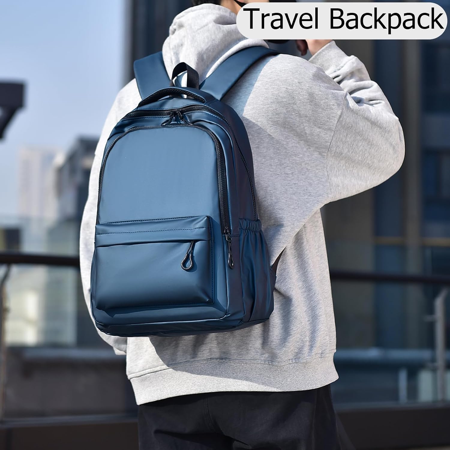 Qiccijoo Laptop Backpack,Business Travel Anti Theft Backpack Gift for Men Women,Slim Durable Water Resistant College School Bookbag Computer Bag Fits 15.6 Inch Laptop Notebook - الصورة 5