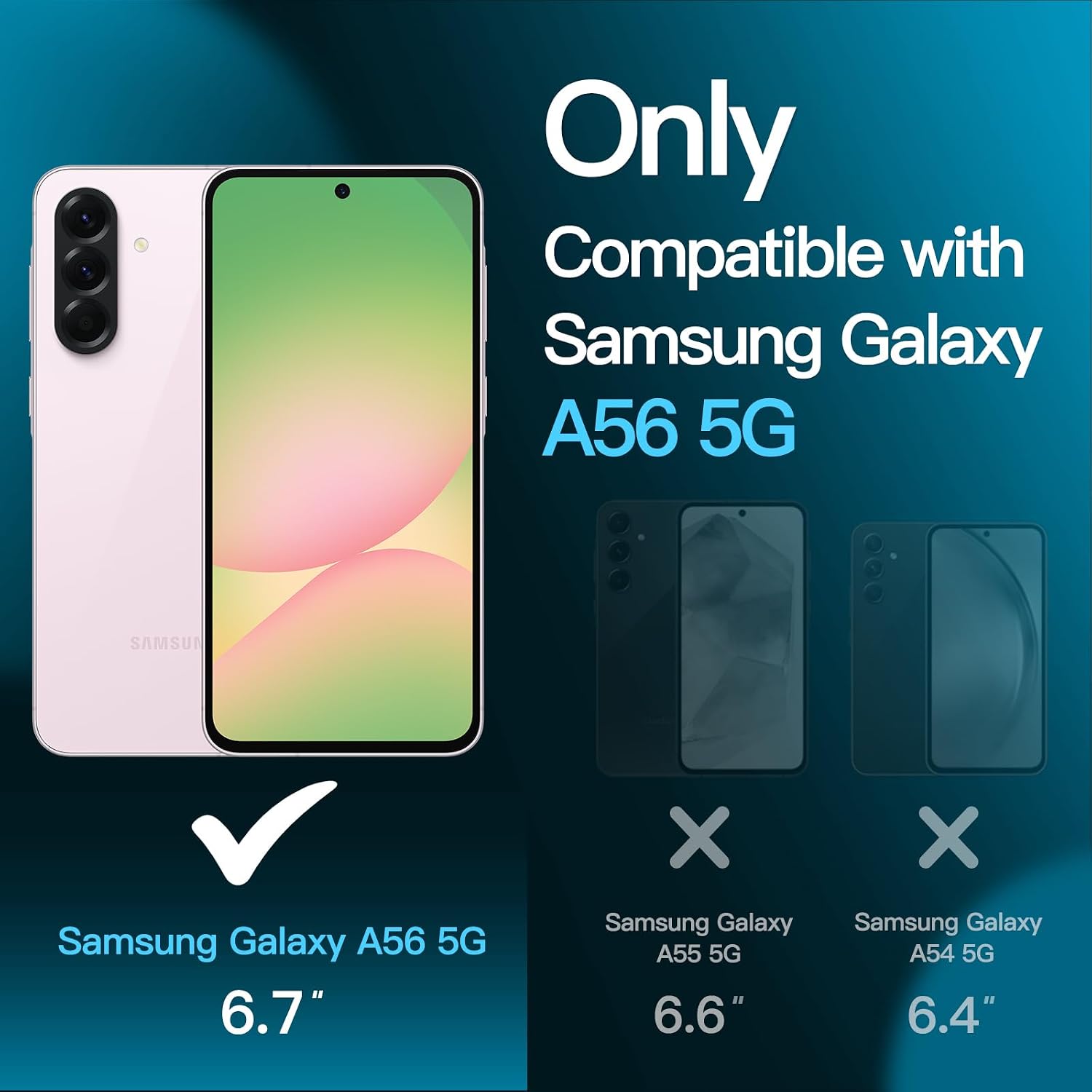 JETech Screen Protector for Samsung Galaxy A56, 3-Pack - الصورة 3