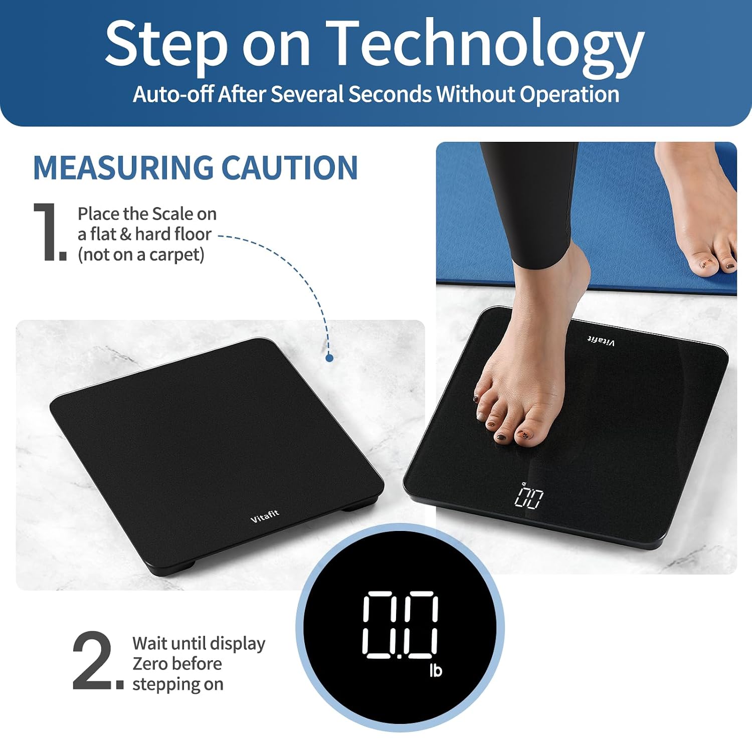 Vitafit Weight Scale for Body Weight Accuracy 0.05kg, 182kg ميزان للجسم - الصورة 6