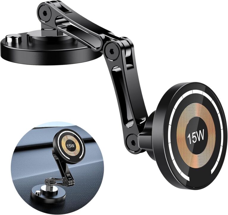 Magnetic Wireless Charger, 15W Fast Charging Mag-Safe Car Mount,Magnetic Car Phone Holder Mount, for iPhone 15, 14, 13, 12 and All Smartphones