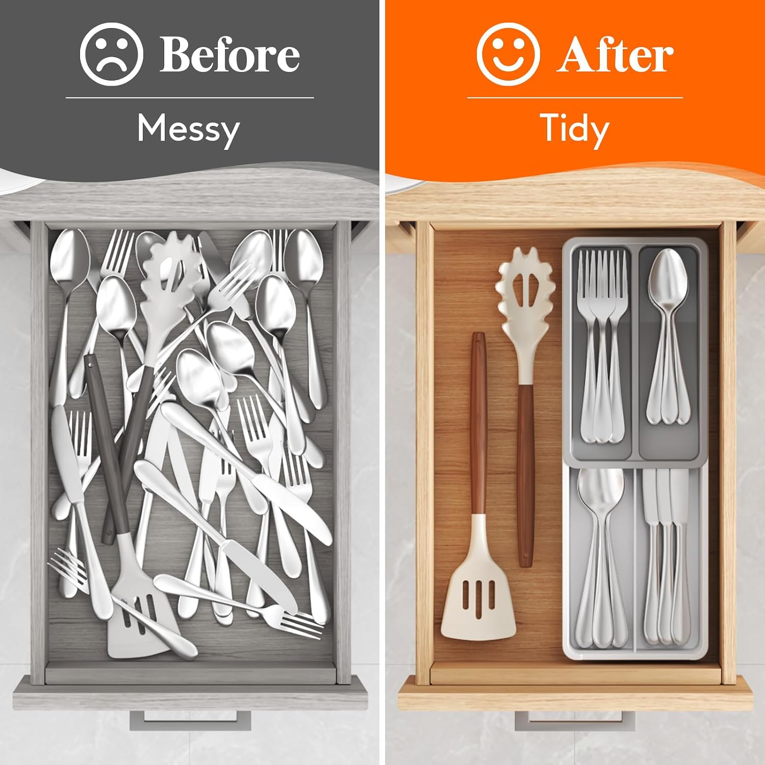 Lifewit Compact Silverware Organizer for Kitchen Drawer - الصورة 8