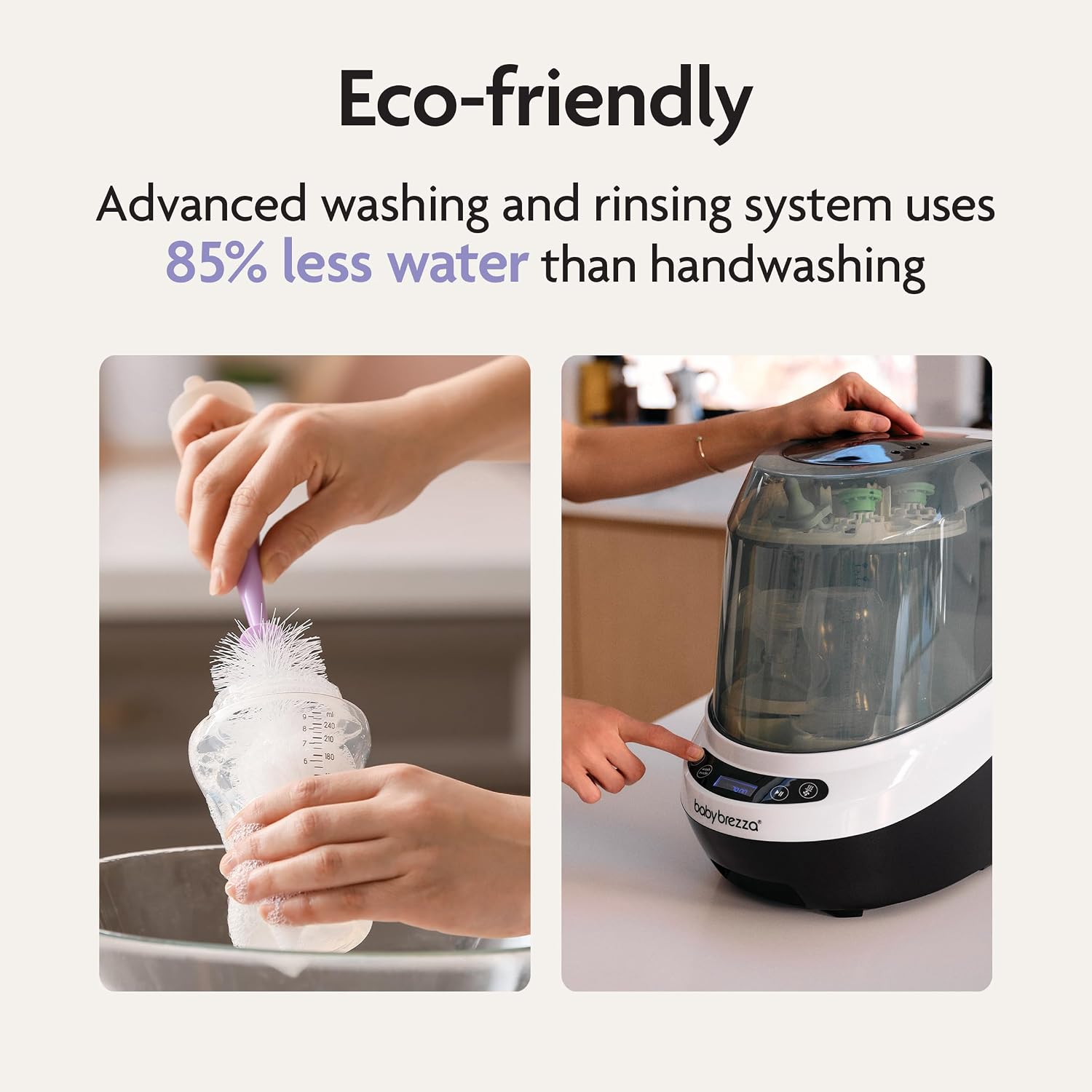 Baby Brezza Bottle Washer Pro - Baby Bottle Washer, Sterilizer + Dryer - All in One Machine Cleans Bottles, Pump Parts, & Sippy Cups - Replaces Hand Washing, Bottle Brushes and Drying Racks - الصورة 8