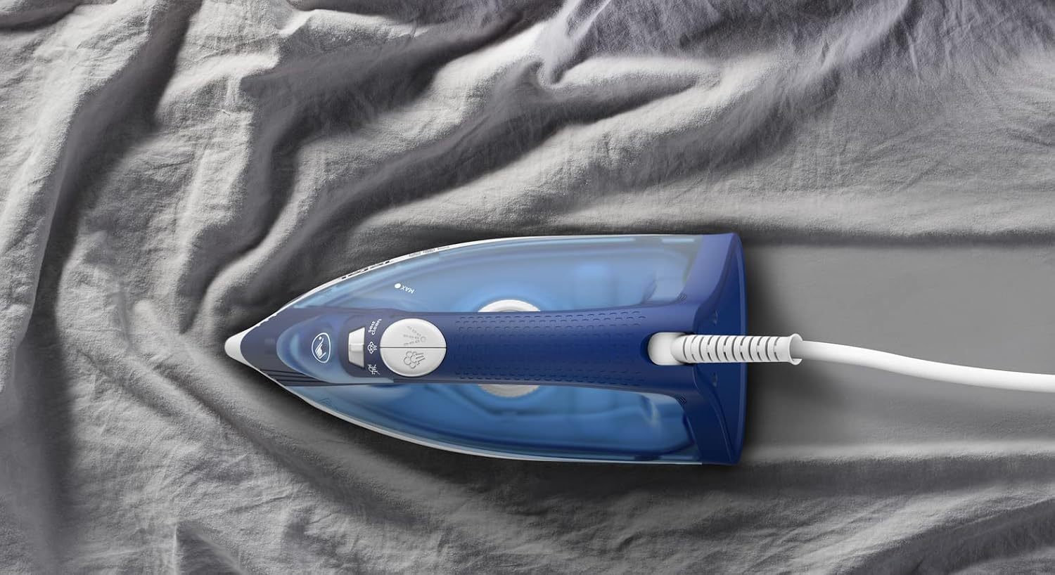TEFAL Easy Steam| Steam Iron| Non-stick| Anti-scale| 220 ml| 1200 Watts| Blue| FV1941M0 - الصورة 5