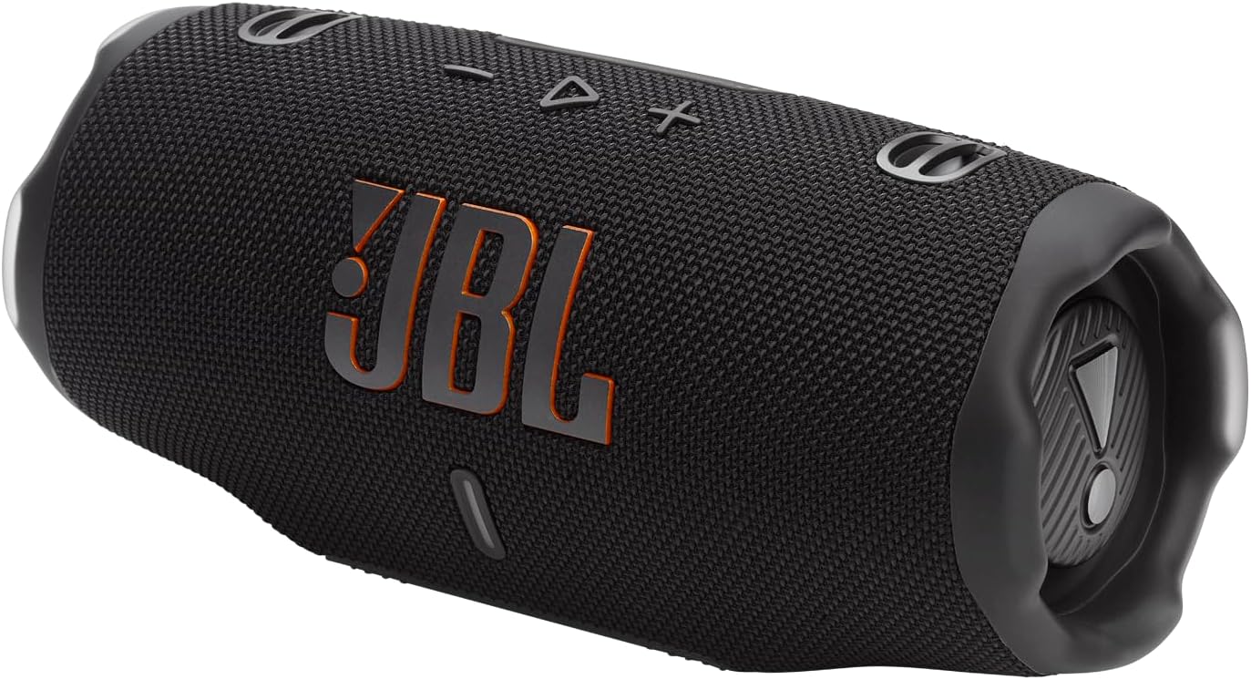 JBL Charge 6 – Portable Waterproof Bluetooth Speaker with Power Bank & Auracast, 28H Playtime, Fast Charging, Drop-Proof Design, Powerful Sound, Black - الصورة 3