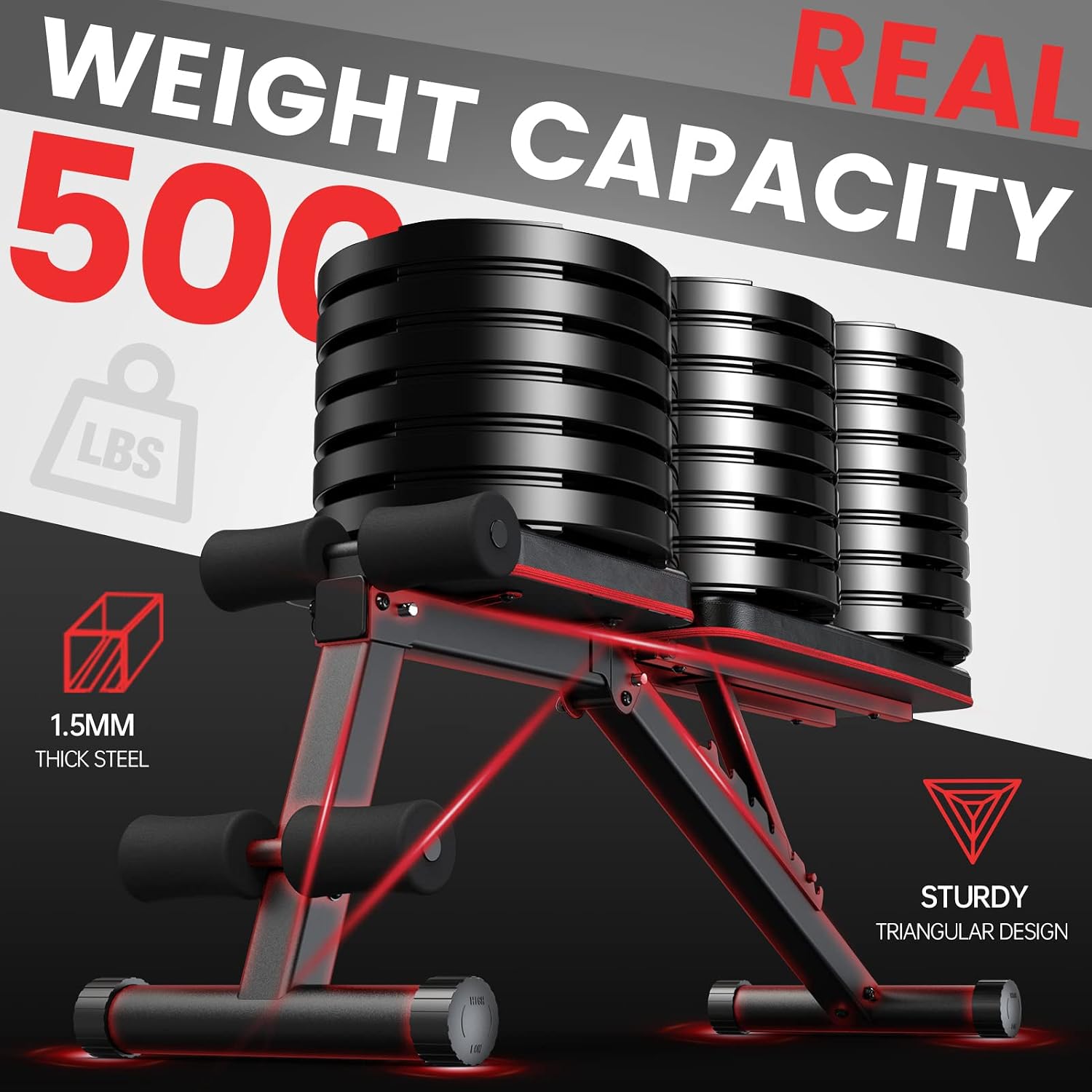 PASYOU Adjustable Weight Bench, Full Body Workout Strength Training Bench Press Foldable Incline Decline Benches Sit Up Exercise Equipment for Home Gym PA200/PA300/PA400/PA500 - الصورة 3
