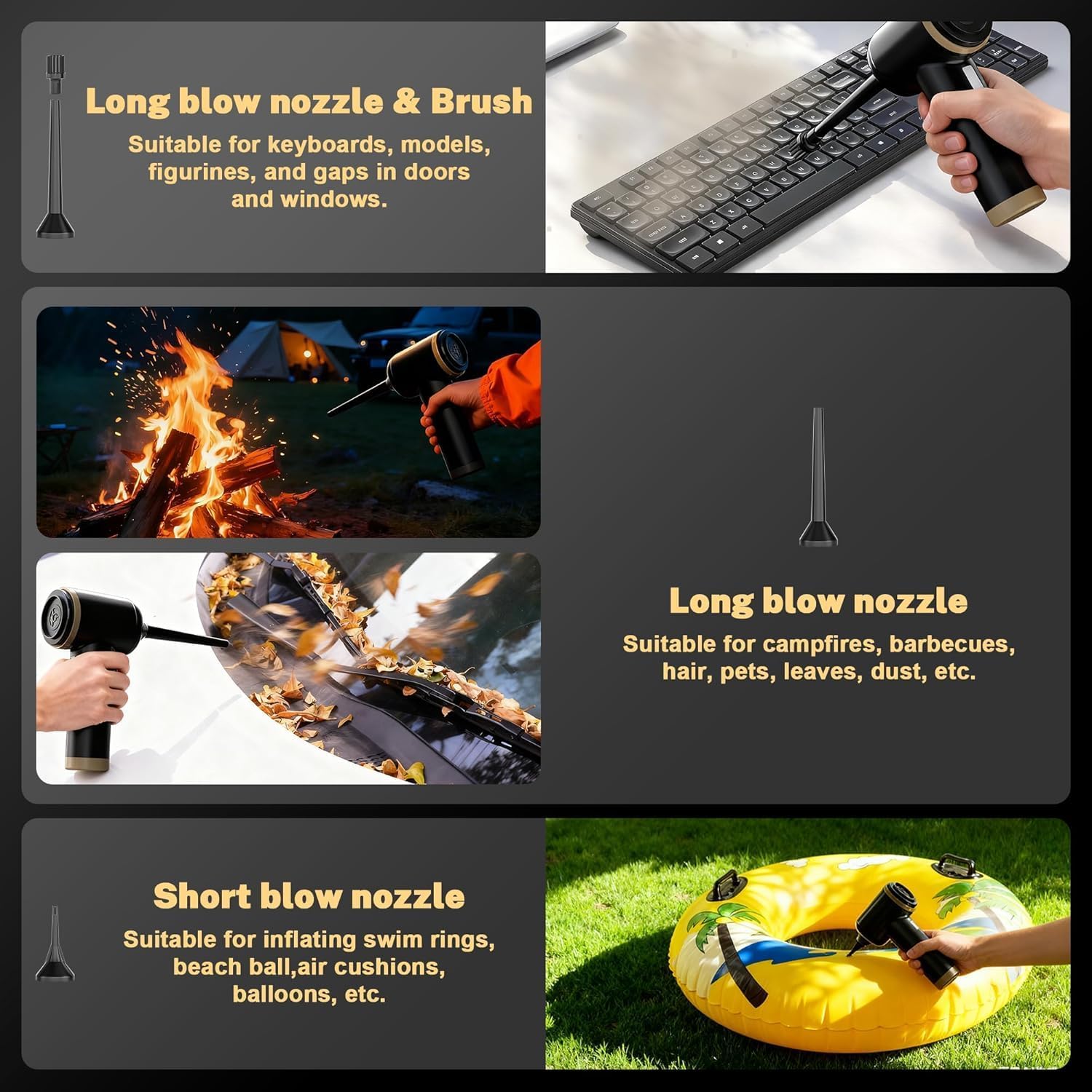 Cozylady Cordless Car Vacuum Cleaner, 30000PA High Power Handheld Vacuum, 4-in-1 Mini Vacuum & Air Duster Blower for Car, Home, Keyboard, Pet Hair - الصورة 8