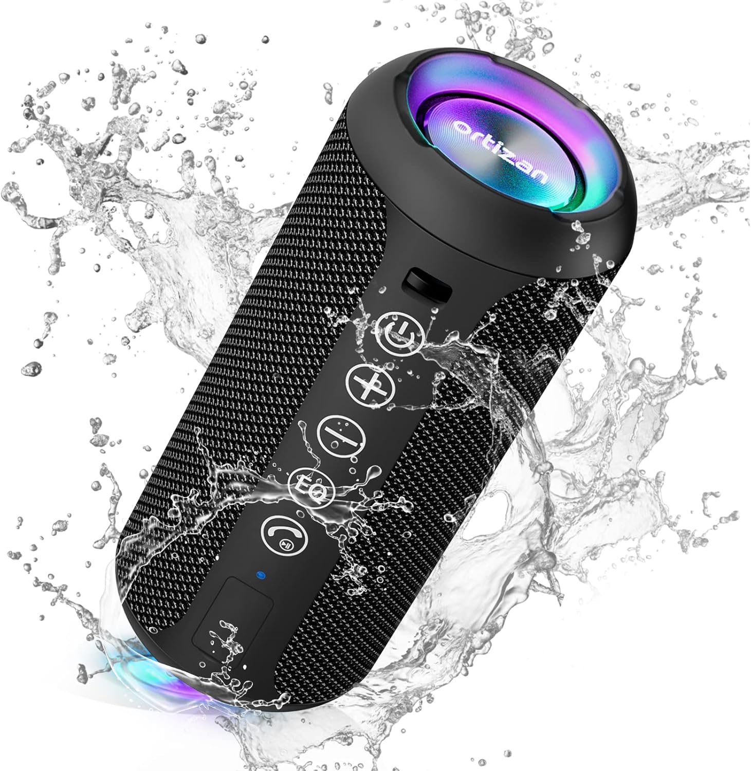 Ortizan Portable Bluetooth Speaker, 24W Loud Stereo Sound with IPX7 Waterproof Wireless Speaker, Outdoor Speakers with Bluetooth 5.0, 30H Playtime, 66ft Bluetooth Range, Dual Pairing for Home