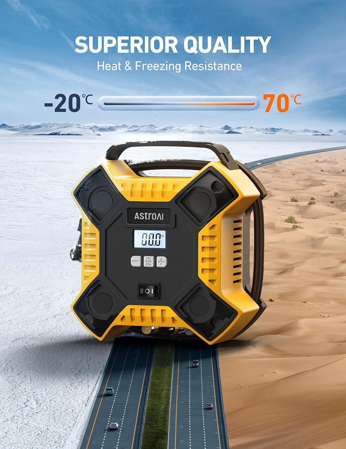 AstroAI Tire Inflator Air Compressor Car Tyre Inflator 12V DC&160PSI - الصورة 6