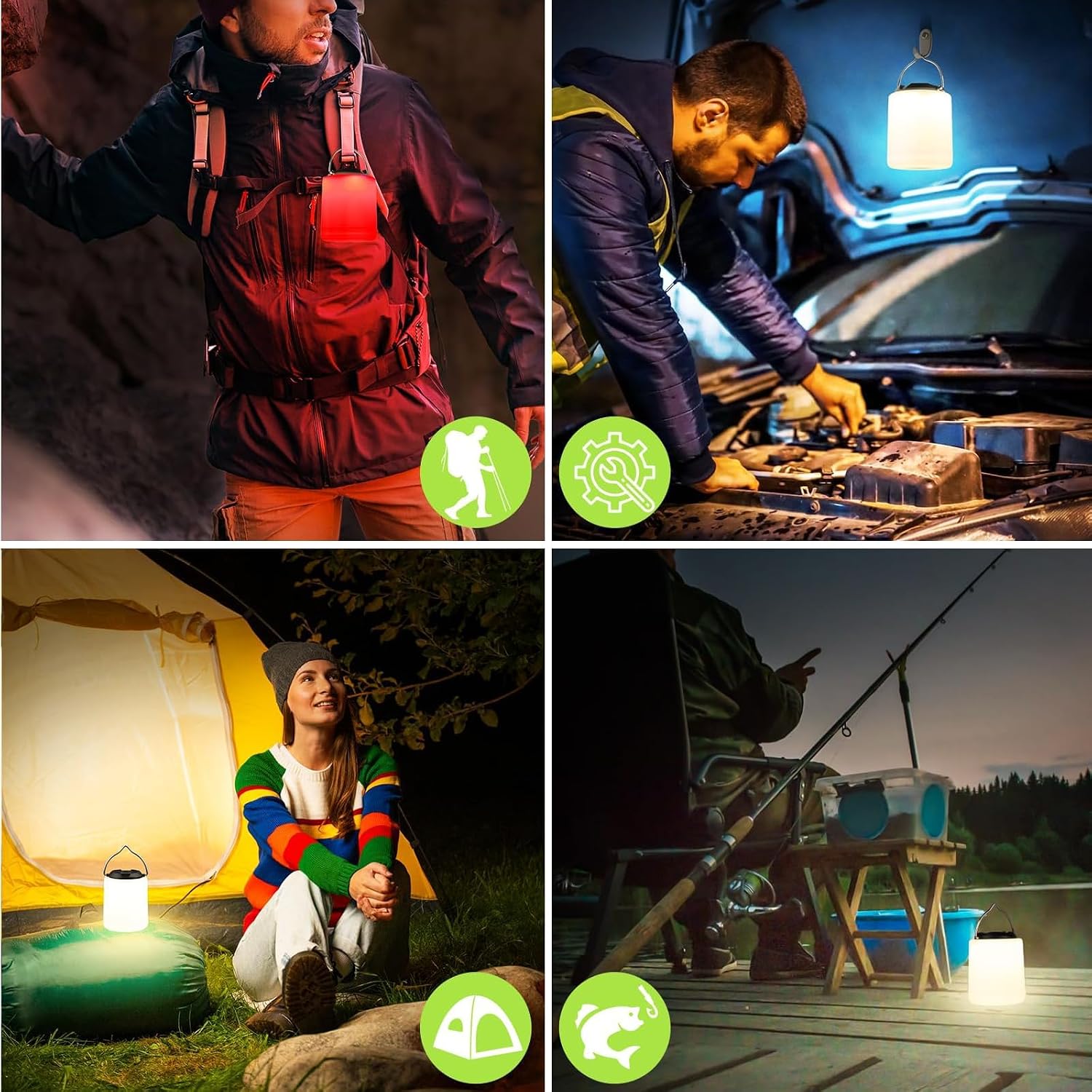 MuSylonz Camping Light, 2000mAh Portable camping lights outdoor with 3000K Warm Light, Rechargeable 3 Brightness Modes & 10+ Hrs Runtime, Waterproof Camping Lantern Light for Camping, Emergency - الصورة 5