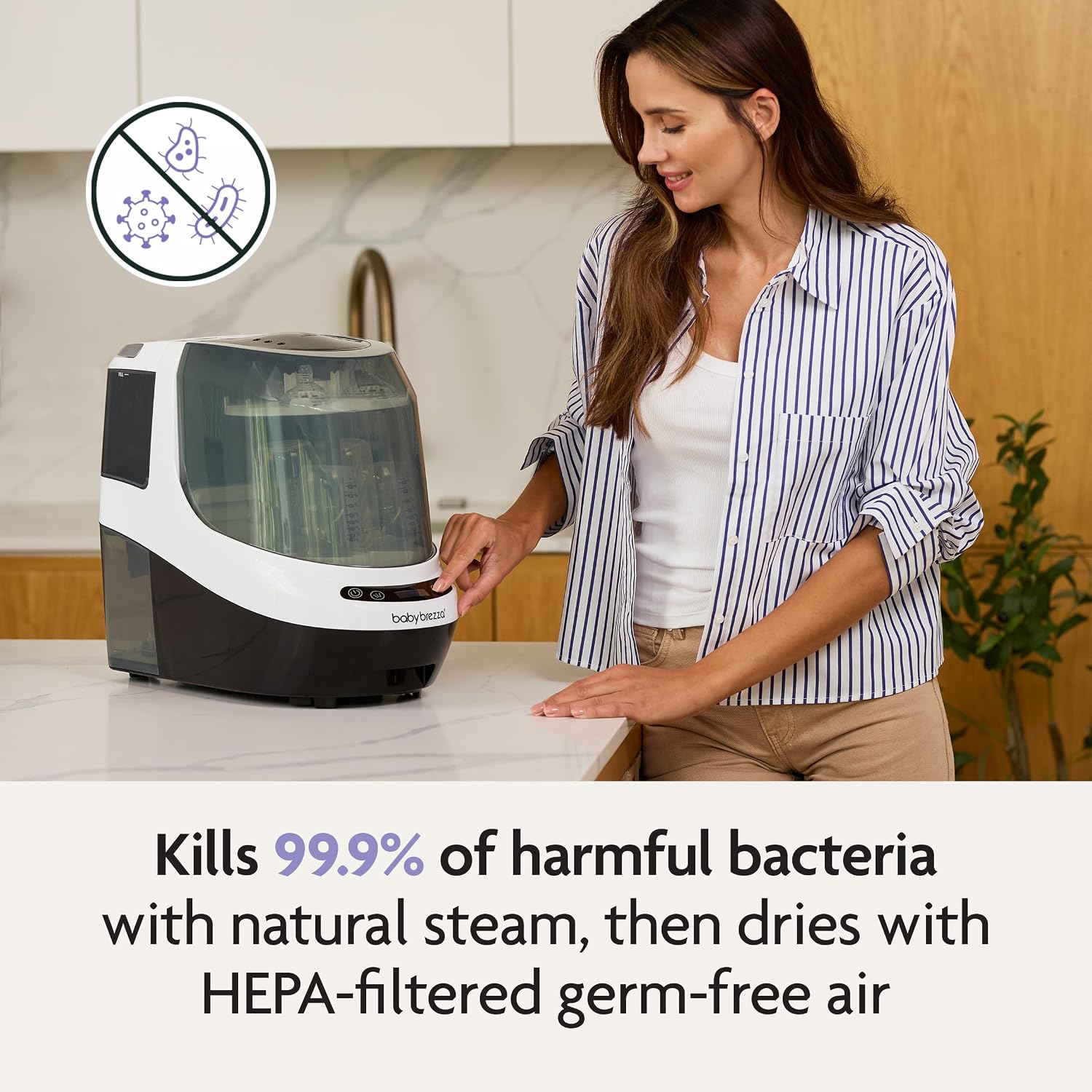 Baby Brezza Bottle Washer Pro - Baby Bottle Washer, Sterilizer + Dryer - All in One Machine Cleans Bottles, Pump Parts, & Sippy Cups - Replaces Hand Washing, Bottle Brushes and Drying Racks - الصورة 5