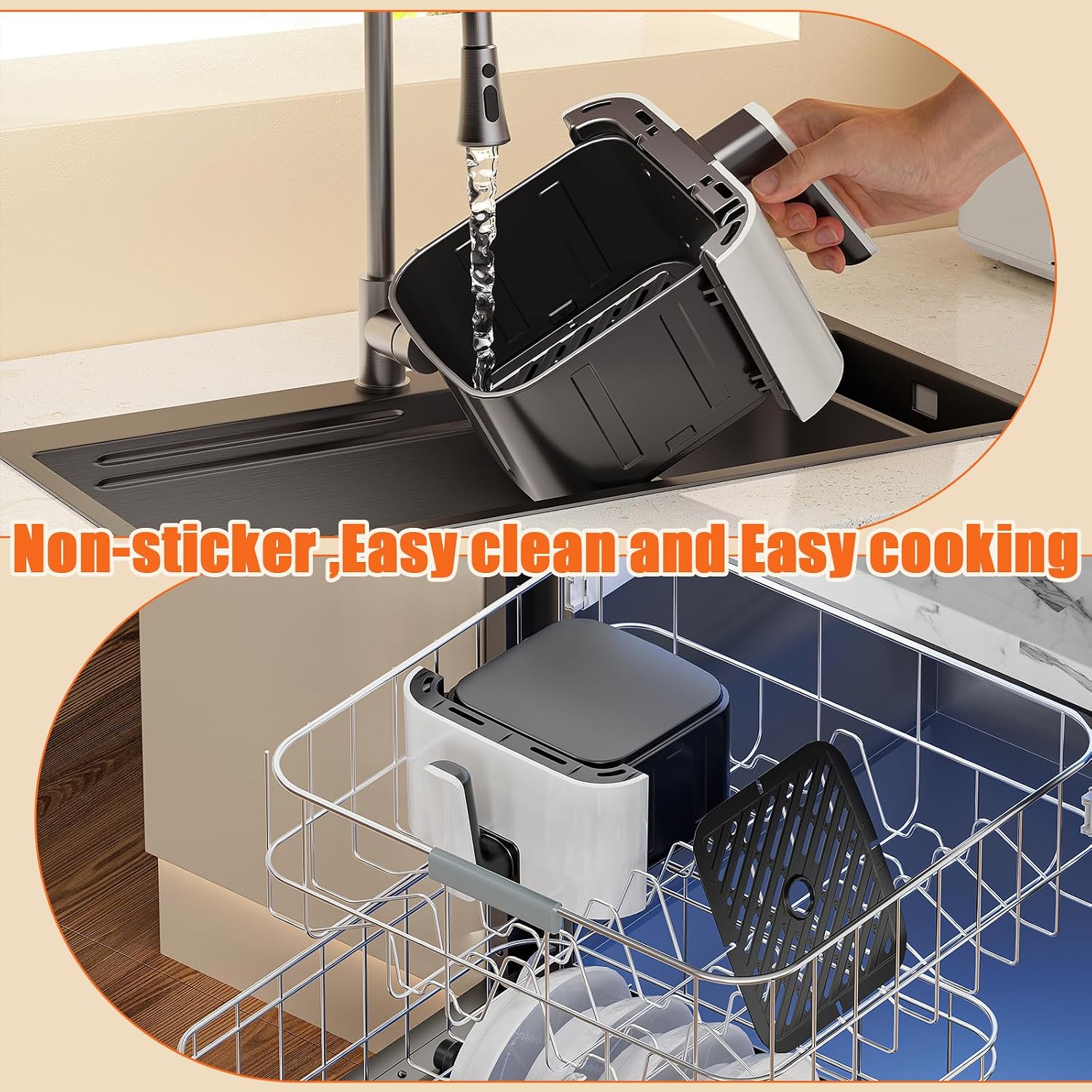 DEIME 2.5L Air Fryer, Small Digital Compact Space Saving Fryer, Cooking, Reheating, Roasting for Quick and Easy Meals, Mini Compact and Quiet, Non-stick - الصورة 7
