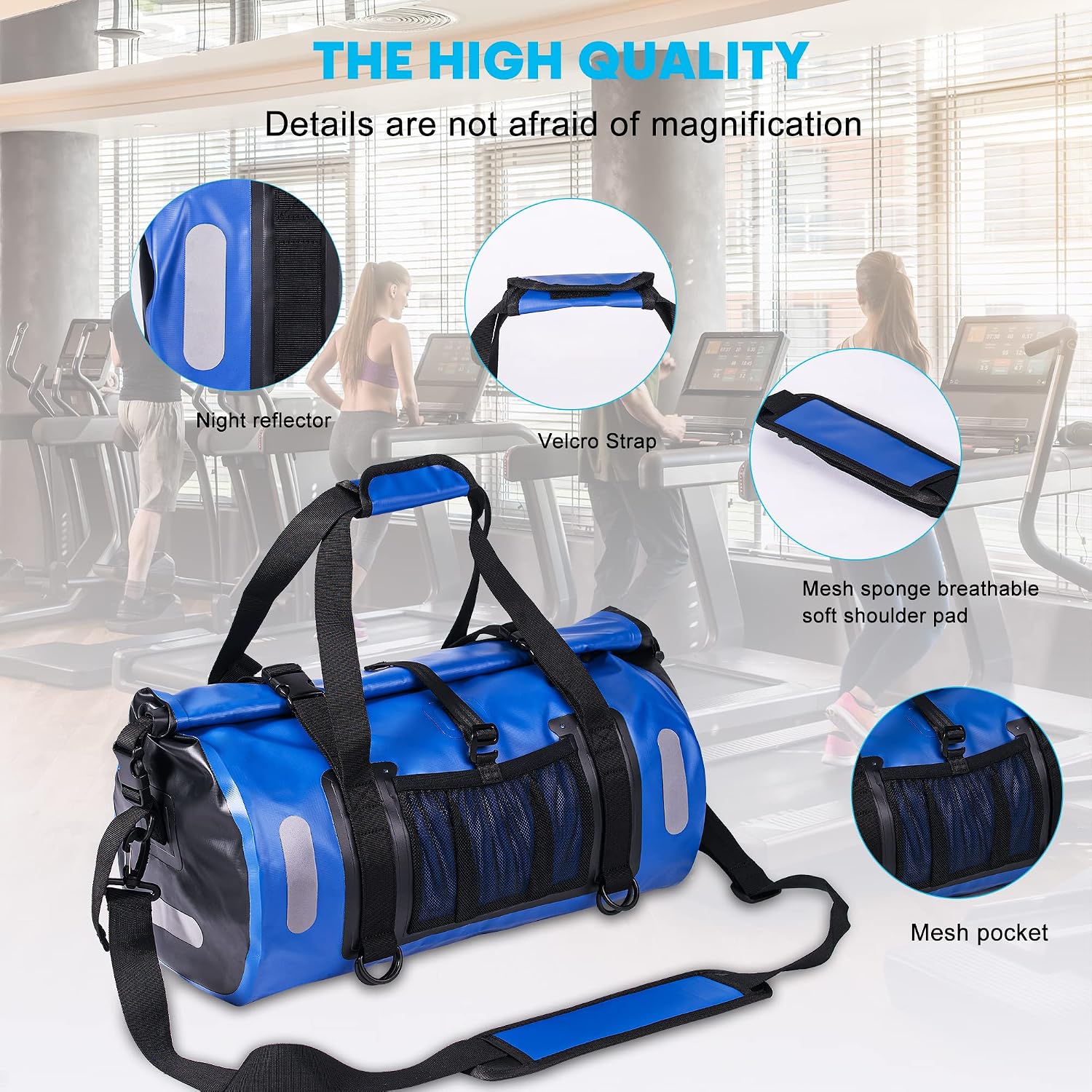WILD HEART Waterproof Bag Duffel Bag 20L 30L 40L with Welded Seams Shoulder Straps, Mesh Pocket for Kayaking, Camping, Boating,Bicycle,Motorcycle - الصورة 2
