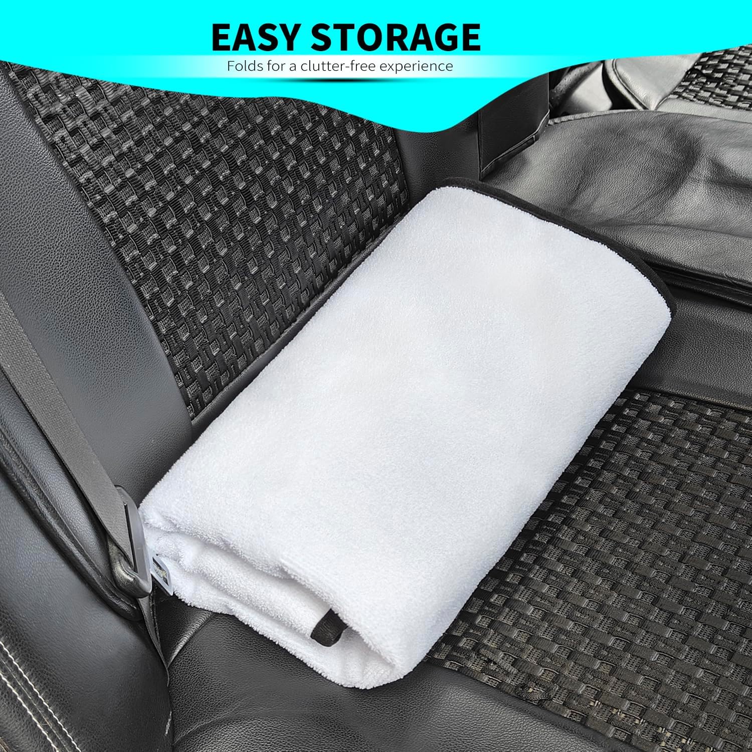 ULHYC Waterproof Sweat Towel Car Seat Cover Protector for Gym Workout, Swimming, Running, Beach and Hiking, Universal Non-Slip Sweat Towel Bucket Seat Covers for Trucks SUV Jeep (White, 1Pcs) - الصورة 6