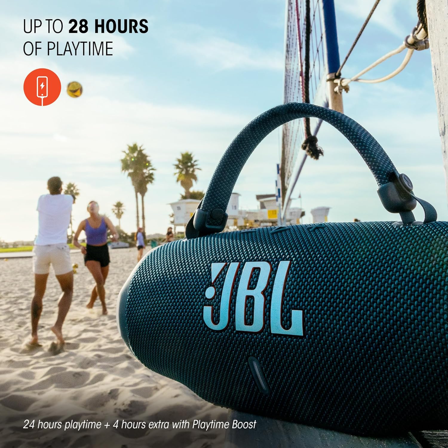 JBL Charge 6 – Portable Waterproof Bluetooth Speaker with Power Bank & Auracast, 28H Playtime, Fast Charging, Drop-Proof Design, Powerful Sound, Black - الصورة 5
