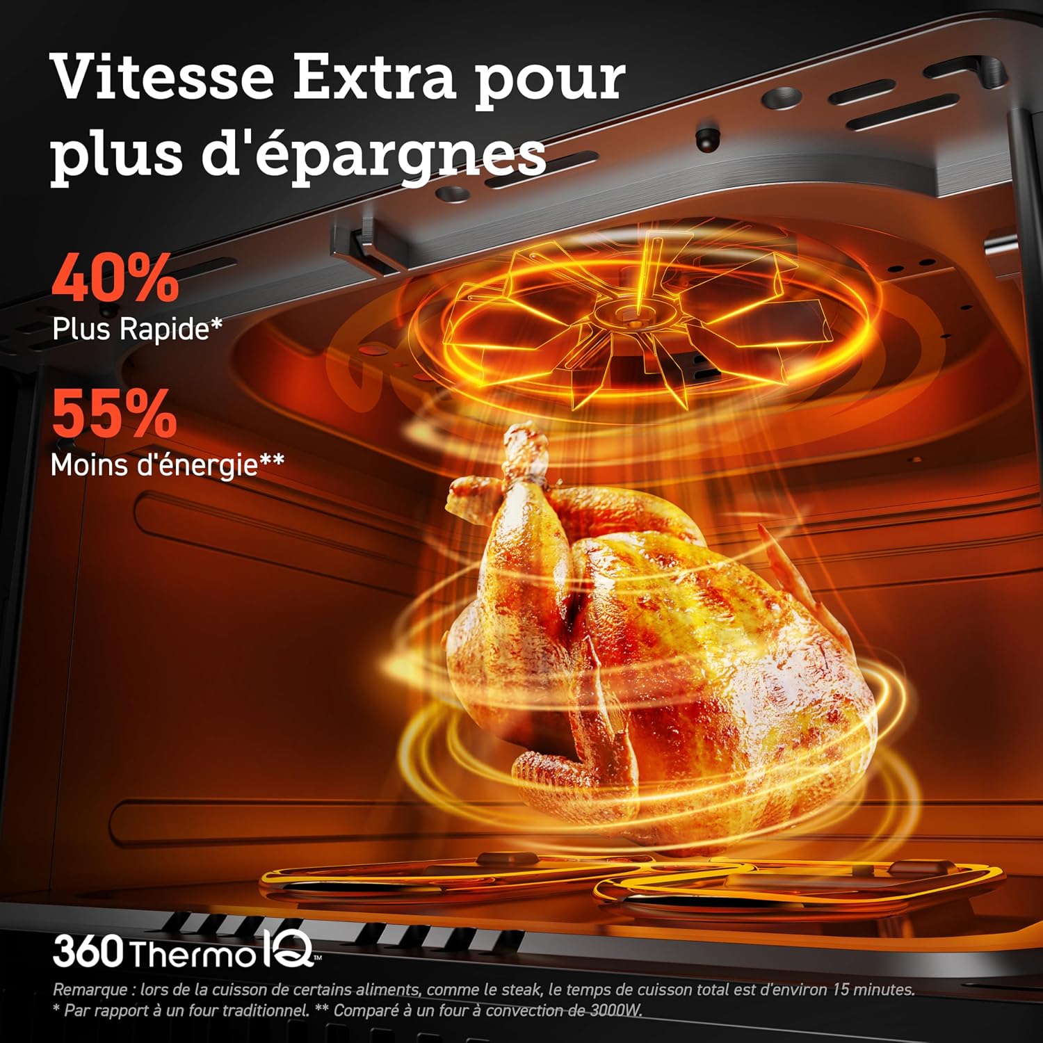 Cosori Wifi Air Fryer 6.4L, Air Fryer with Dual Resistance, 60+ App Recipes Created by Chef in Spanish, Oil-Free Fryer with 12 Programs, Dark Grey, Dual Blaze - الصورة 3