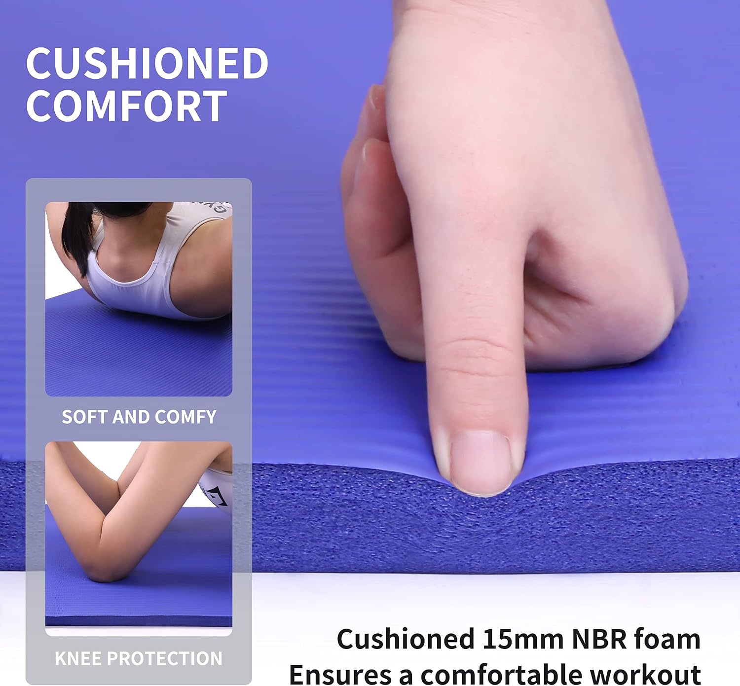 PROIRON Yoga Mat Thick Non-Slip Exercise Mat Fitness Mat All-Purpose High Density NBR (183cm x 61cm x 1.5cm) (2 Colors) - الصورة 4