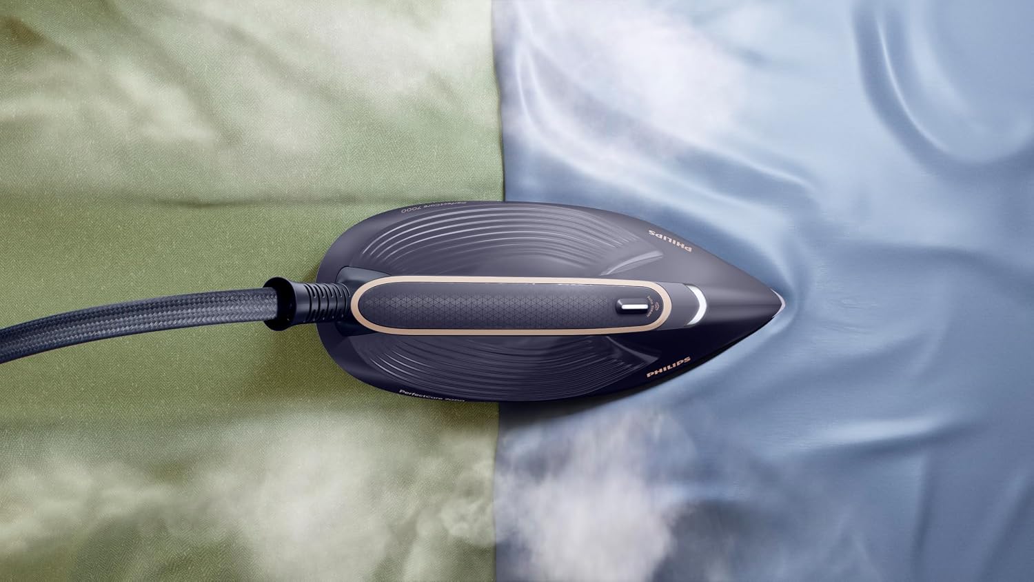 Philips PerfectCare 7000 Series Steam generator iron - 2850W, 170g/min Continuous Steam, 650g Steam Boost, 1.5L, OptimalTEMP Technology, Louros Blue - PSG7300/26 - الصورة 5