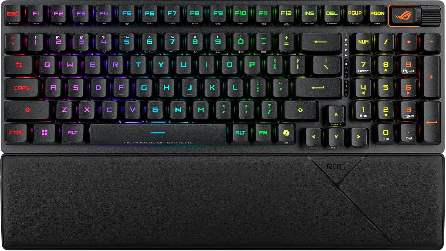 ASUS ROG Strix Scope II 96 Wireless Gaming Keyboard, Tri-Mode Connection, Dampening Foam & Switch-Dampening Pads, Hot-Swappable Pre-lubed ROG NX Snow Switches, UV-Coated ABS Keycaps, RGB-Black