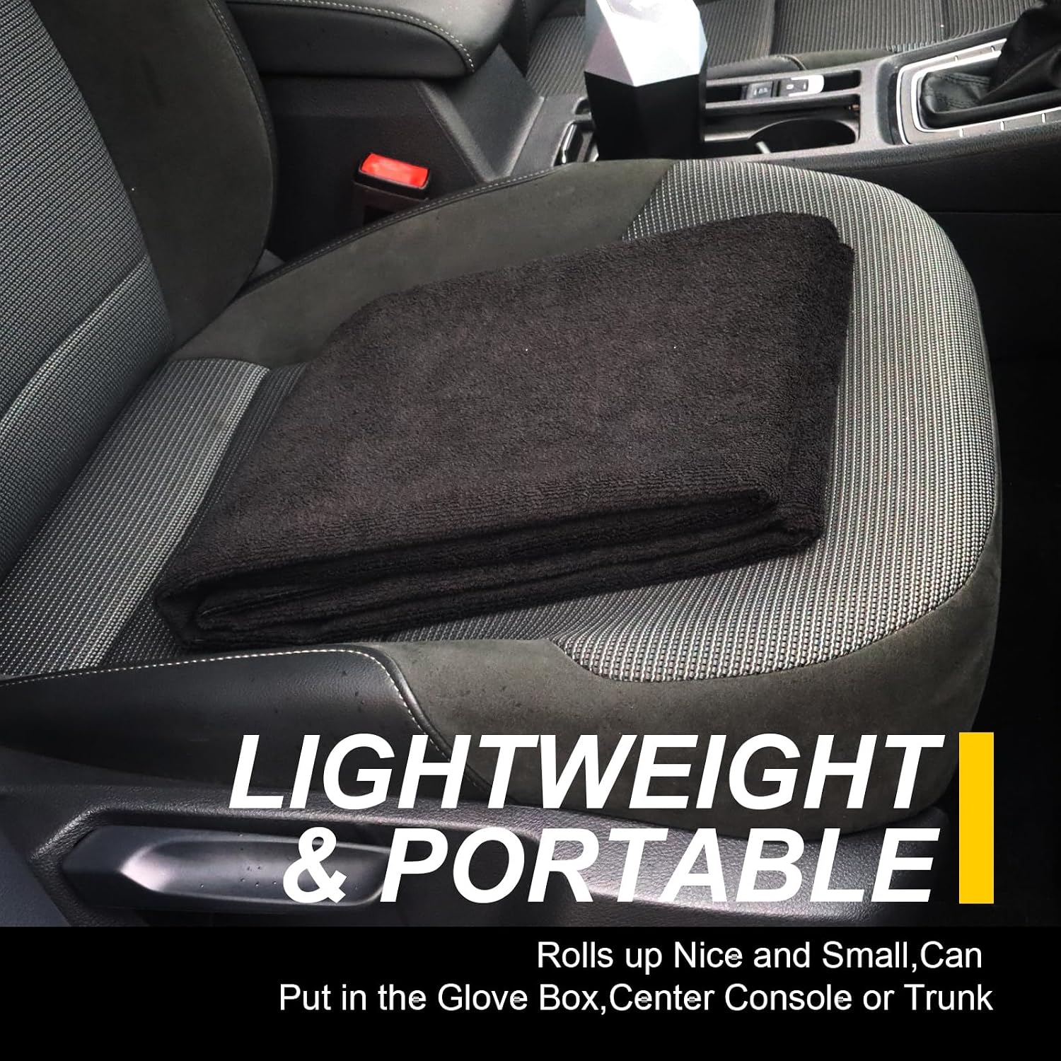 Back Seat Cover for Car Trucks Van SUV,Waterproof Rear Bench Towel Seat Covers for Dogs and Kids,Automotive Backseat Protector (Black) - الصورة 8