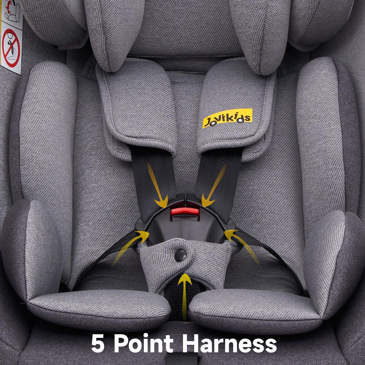 Jovikids Safety Baby Car Seat with Isofix and Top Tether, 360 Degree Swivel Child Car Seat for Group 0/1/2/3, 0-12 Years Old, ECE R44/04, Black - الصورة 7