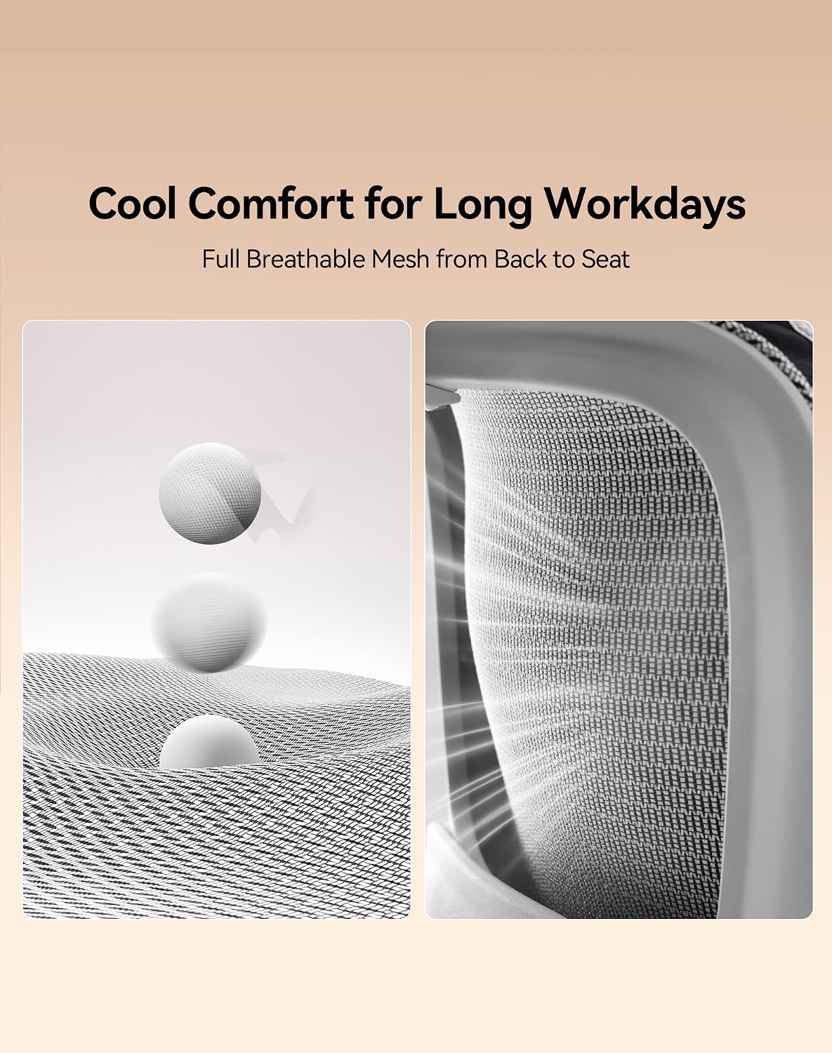 SIHOO B100 Office Chair, Comfy Ergonomic Office Chair, High Back Computer Chair with Adaptive Lumbar Support & Wide Headrest, Flip-up Armrests, Swivel Desk Chair for Long Hours,White - الصورة 7