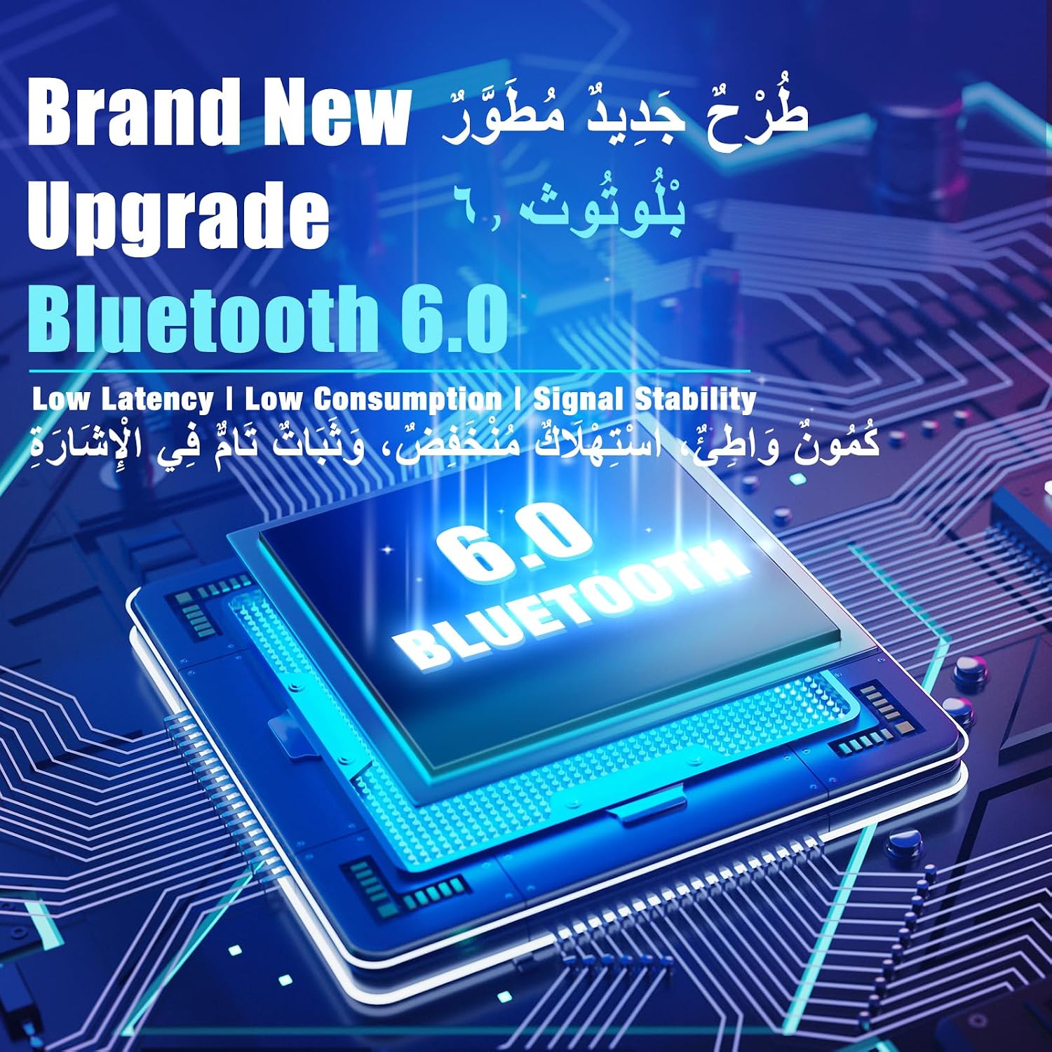 BERIBES Wireless Headphones Over Ear, 65H Playtime and 6 EQ Music Modes Bluetooth Headphones with Microphone, HiFi Stereo Foldable Lightweight Headset, Deep Bass for Home Office Cellphone PC Ect. - الصورة 6