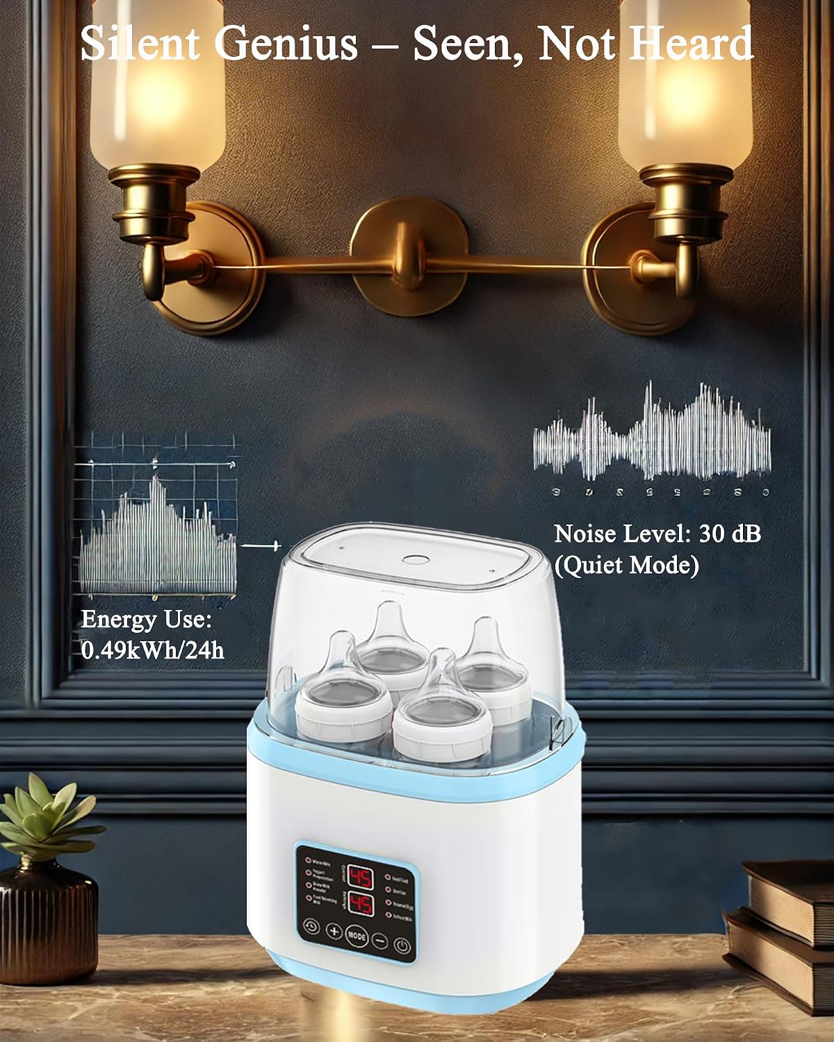 Sterilizer Baby Bottle and Sterilizer 8-in-1 with LCD Touch and Remote, 24H Constant Temperature, Auto Shut-Off, Fast Milk Heating, Steam Sterilization for Breastmilk, Formula, Baby Food - الصورة 5