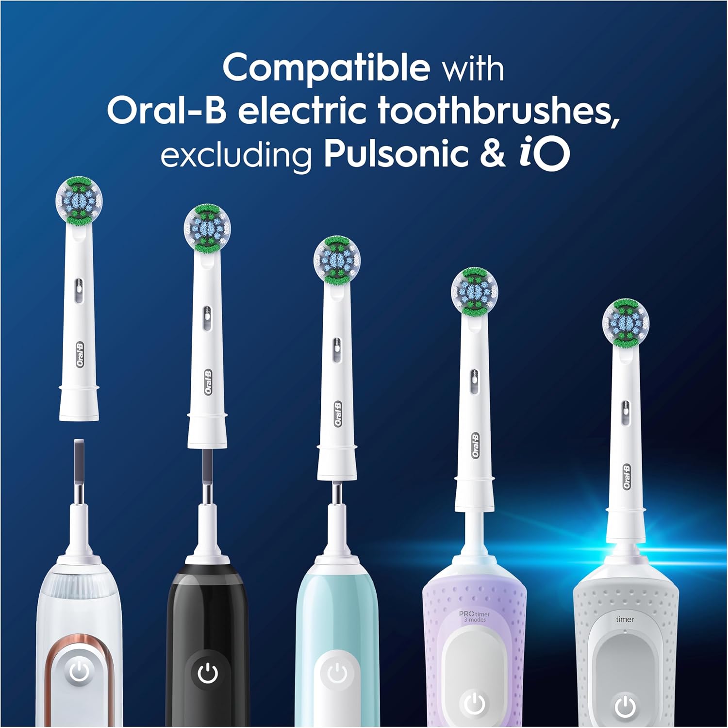 Oral-B Cross Action Rechargeable Electric Toothbrush Replacement Heads, 2 Count, White - الصورة 7