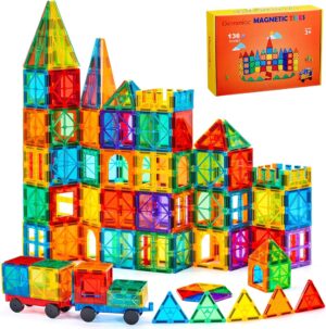 Gemmicc Magnetic Tiles, Deluxe 136 ...