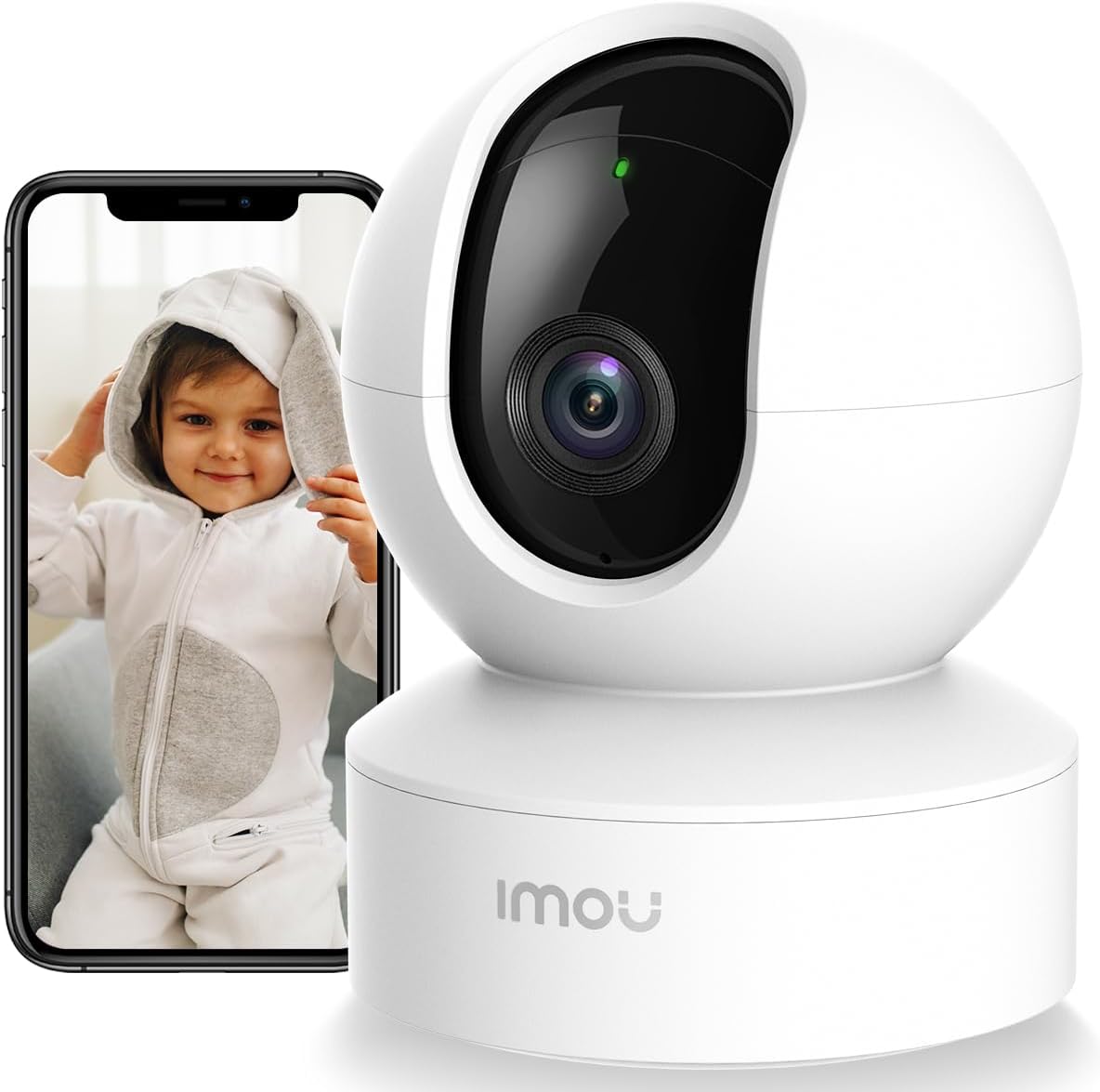 Imou DK2 1080P Home Security Camera Surveillance Camera, 360° Indoor Wi-Fi Camera with AI Human Detection Smart Tracking Two-Way Audio Siren IR Night Vision Baby Pet Monitor 2MP