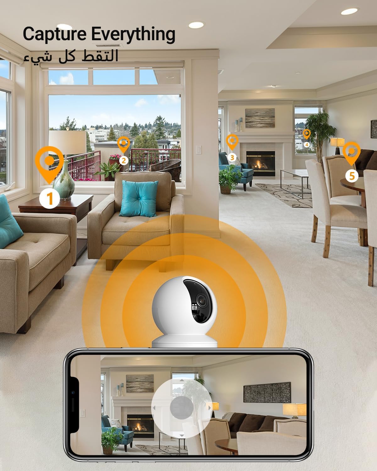 Imou DK2 1080P Home Security Camera Surveillance Camera, 360° Indoor Wi-Fi Camera with AI Human Detection Smart Tracking Two-Way Audio Siren IR Night Vision Baby Pet Monitor 2MP - الصورة 4
