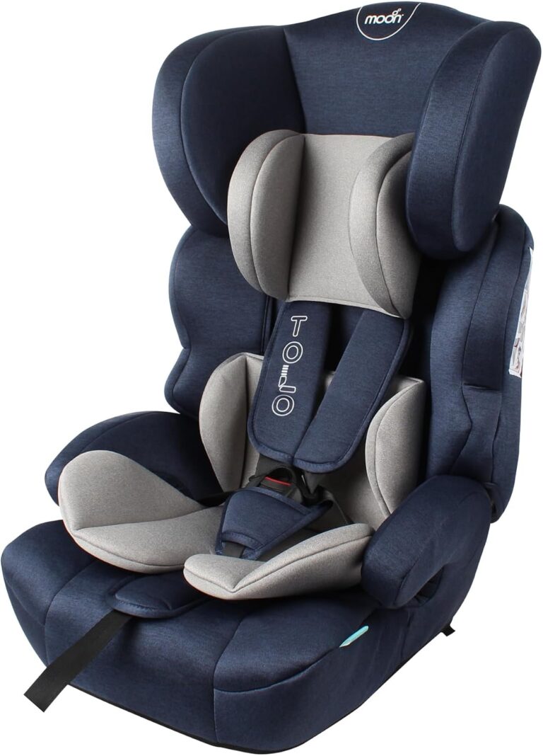 The Moon Brand Tolo Car Seat – Baby Travel Gear for Kids (9m to 11yrs) – ForwardFacing Child Booster Seat w/ Adjustable Headrest – Group 123 Comfort Car Accessories – Charcoal Grey