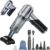 High Power Portable Wireless Cordless Mini Vacuum Cleaner for Car Home, 4-in-1 Compressed Duster Air Blower & Pump Hand Held Vacuum (Grey-black)