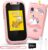 Kids Smart Phone with Case, Dual Camera Travel Toys Educational Games, Toddler Birthday Gifts Touchscreen Pretend Play Phones, Gifts for 4-10 Year Old Girls Boys, MP3 Music Player