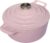 La Cuisine Enameled Cast Iron Dutch Oven Casserole Dish Pot with Lid, 3.5 Liters 24cm Dia. Cream White Enamel Coating Interior, Pink, Induction Cooker Compatible Oven-Safe