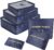 SKY-TOUCH 6-Piece Travel Luggage Organizer Set, Waterproof Packing Cubes and Laundry Bags, Travel Accessories,dark blue