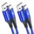 sweguard Type C Cable [2-Pack,2M], Nylon Braided Fast Charging USB-C Cord for iPhone 17 16 15 Pro Max,Galaxy S25 S24 S23 S22 S21 S20 S10 A54 A53 A52 A15 Pixel 9 8 LG Moto