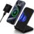 Tazweeq Wireless Charger Stand, Fast Charging Station Desk Phone Holder for Samsung Galaxy S24 Ultra S23 S22 S21, iPhone 15 Pro Max 14 13 with Adapter, Android Charging Dock