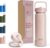 BEOLA 750ml Water Bottle 18/8 Stainless Steel 304 Double Wall Insulated thermo Bottle with Straw Lid and wide mouth, 2 lids included, Hot Cold Liquids Sports Bottle, 25oz (Blush Pink)
