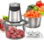 500W Electric Food Chopper, Dual 1.8L Bowls & Blades